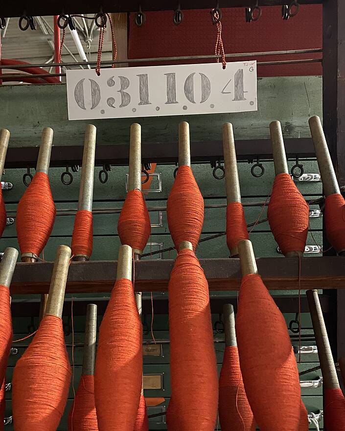 Maschine mit Garnrollen